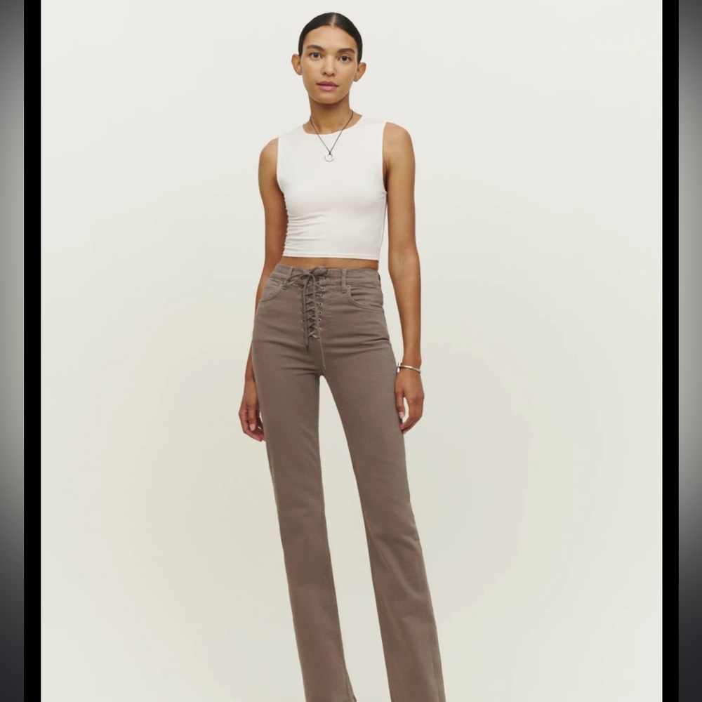 Rossi Lace Up High Rose Bootcut Jeans Size 25